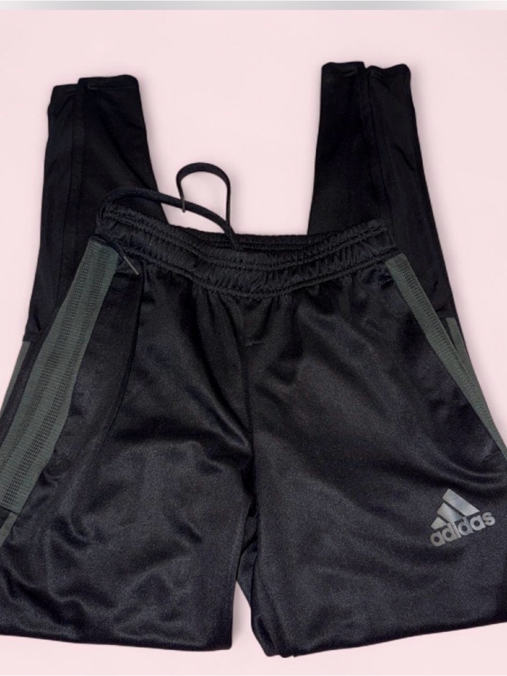 adidas Black Athletic Track Pants with Side Stripes